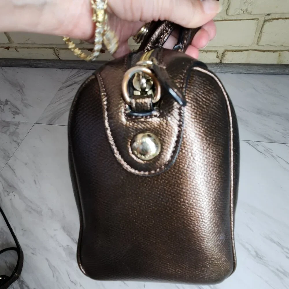 Like New Coach Bennett Satchel Bronze Leather Shoulder Crossbody Bag Purse